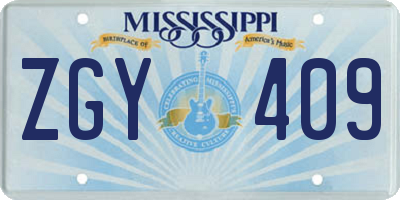 MS license plate ZGY409