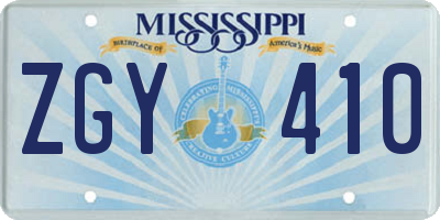MS license plate ZGY410