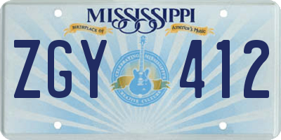 MS license plate ZGY412