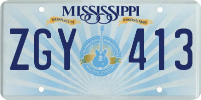 MS license plate ZGY413
