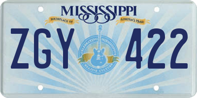 MS license plate ZGY422