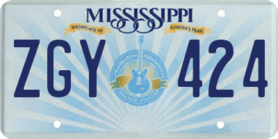 MS license plate ZGY424