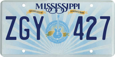 MS license plate ZGY427