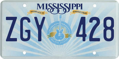 MS license plate ZGY428