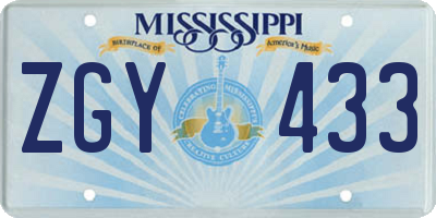 MS license plate ZGY433
