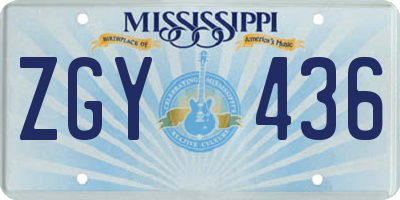 MS license plate ZGY436