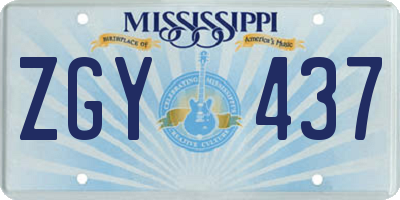 MS license plate ZGY437