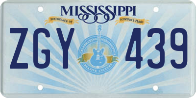 MS license plate ZGY439