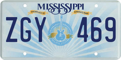 MS license plate ZGY469