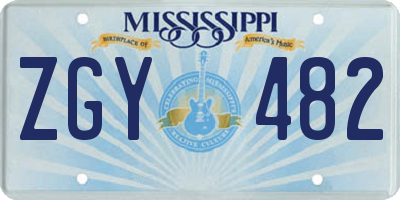 MS license plate ZGY482