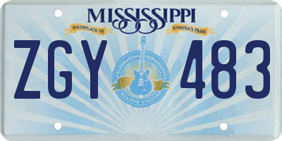 MS license plate ZGY483