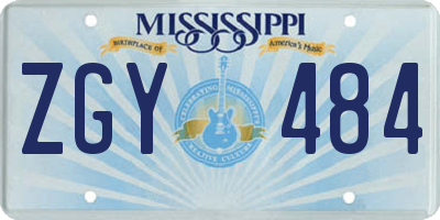 MS license plate ZGY484