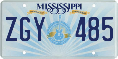 MS license plate ZGY485