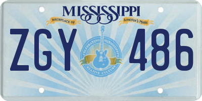MS license plate ZGY486