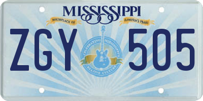 MS license plate ZGY505