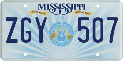 MS license plate ZGY507
