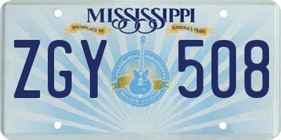 MS license plate ZGY508