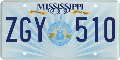 MS license plate ZGY510