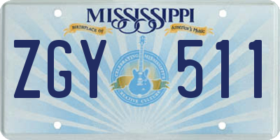 MS license plate ZGY511