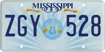 MS license plate ZGY528