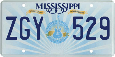 MS license plate ZGY529