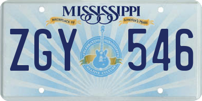 MS license plate ZGY546