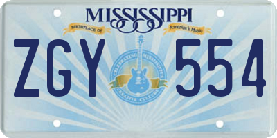 MS license plate ZGY554