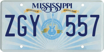 MS license plate ZGY557