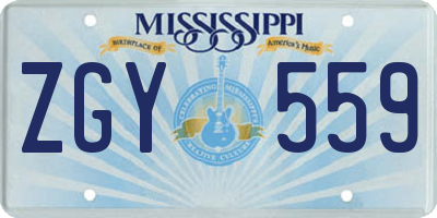MS license plate ZGY559