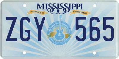 MS license plate ZGY565