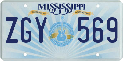 MS license plate ZGY569