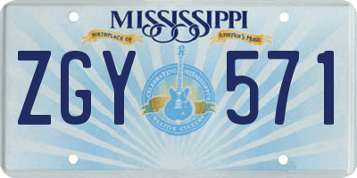 MS license plate ZGY571