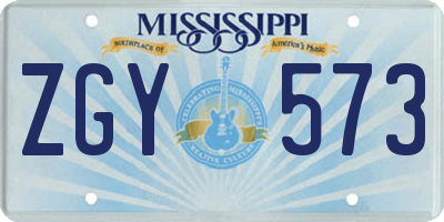MS license plate ZGY573