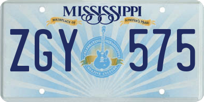 MS license plate ZGY575