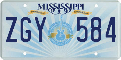MS license plate ZGY584