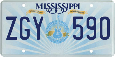 MS license plate ZGY590