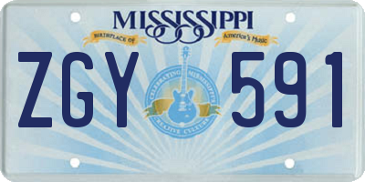 MS license plate ZGY591