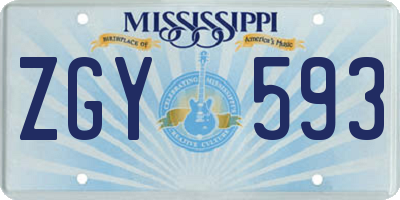 MS license plate ZGY593