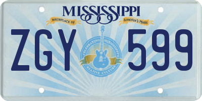 MS license plate ZGY599