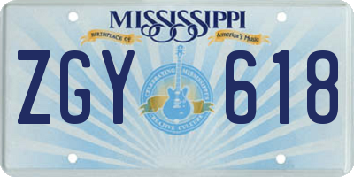 MS license plate ZGY618