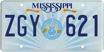 MS license plate ZGY621