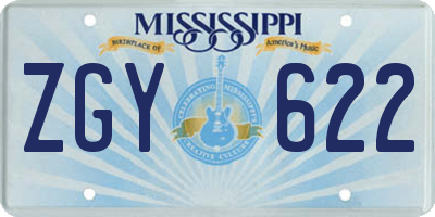 MS license plate ZGY622