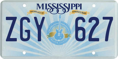 MS license plate ZGY627