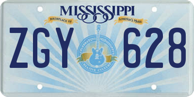 MS license plate ZGY628
