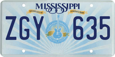 MS license plate ZGY635