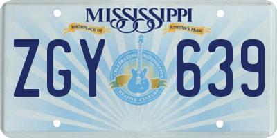 MS license plate ZGY639