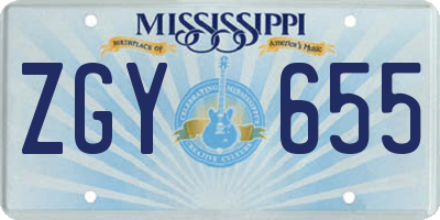 MS license plate ZGY655