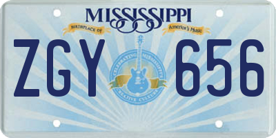 MS license plate ZGY656