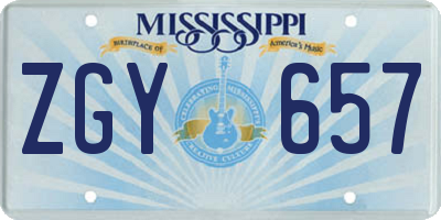 MS license plate ZGY657