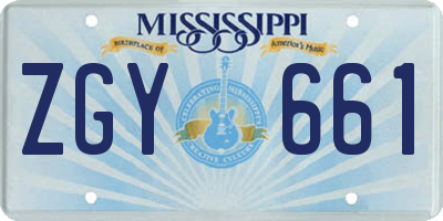 MS license plate ZGY661